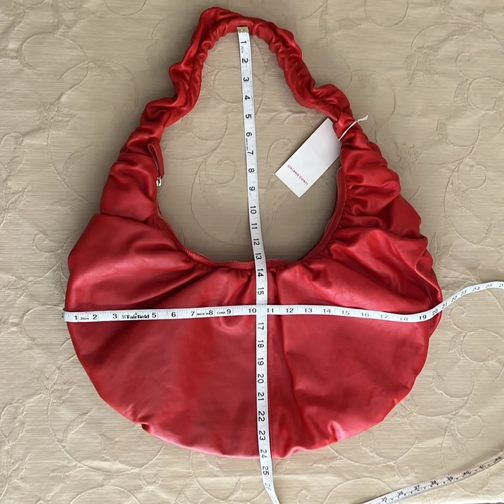 NWT - Liviana Conti ~$450 MSRP - Large Sling Bag in Red Leather